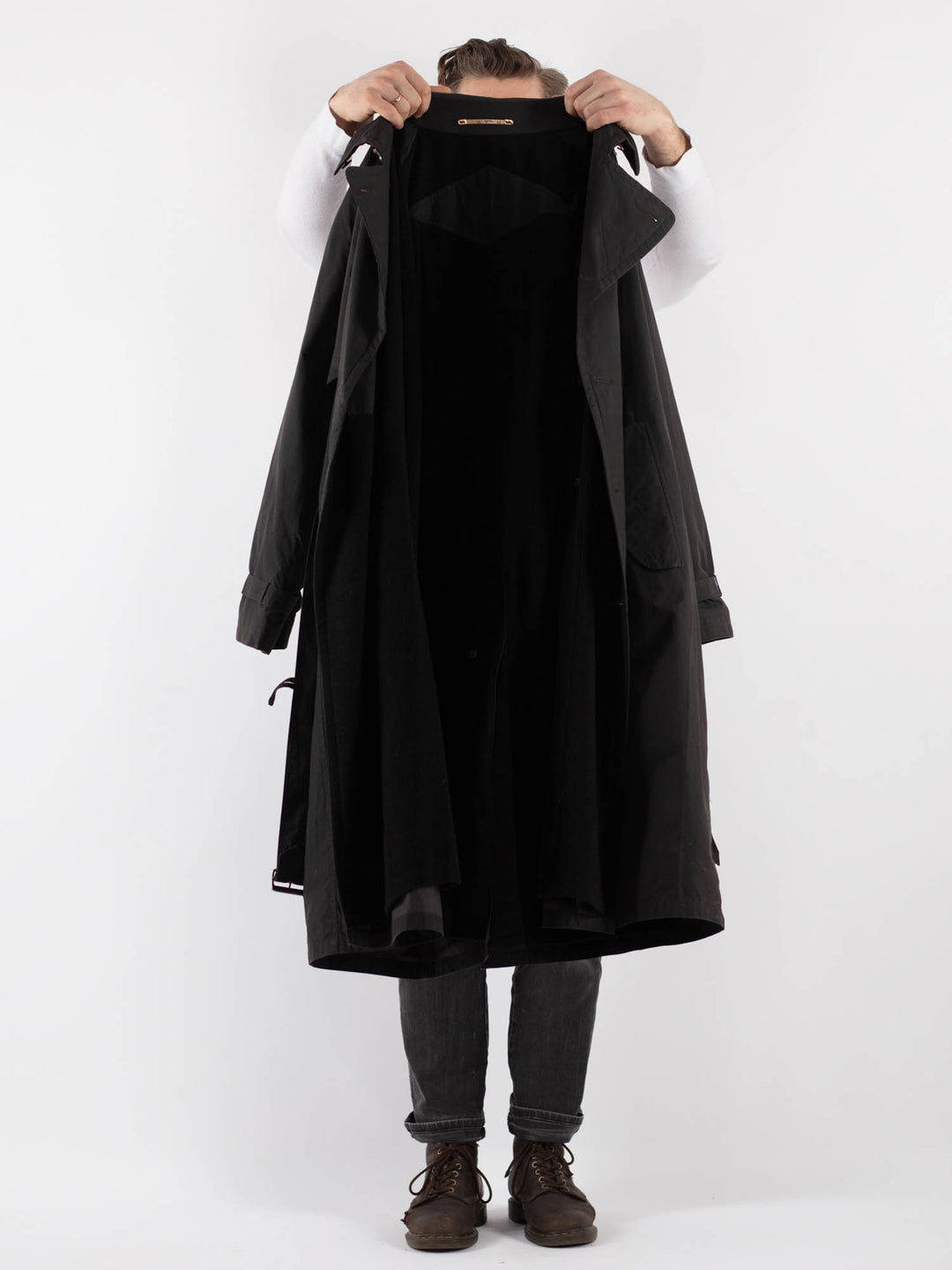 Vintage 90's Men Trench in GrayZ827