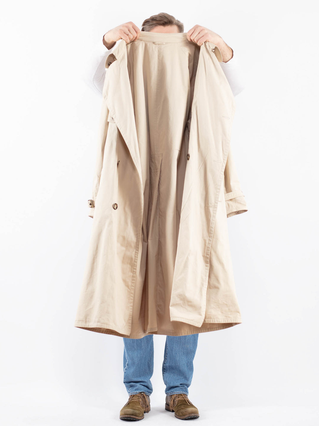 Vintage 90's Men Trench Coat in BeigeZ1459