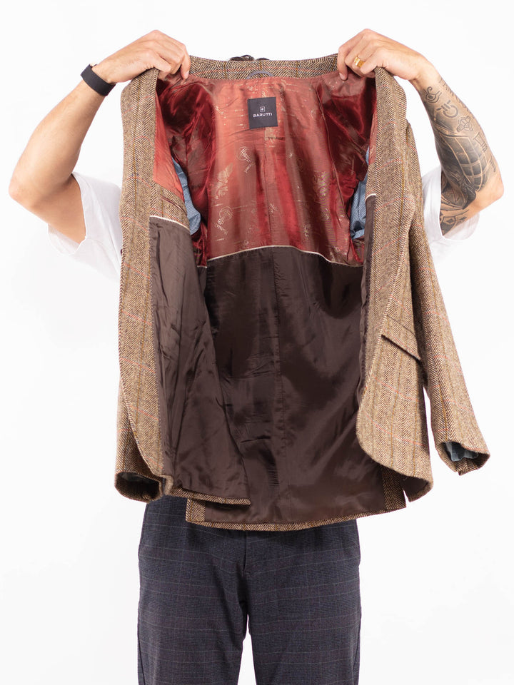 Vintage 90's Men Harris Tweed Jacket in BeigeZ2164