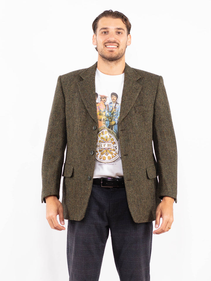 Vintage 90's Men Harris Tweed Jacket in GreenZ2197