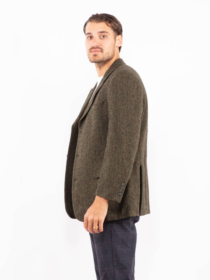 Vintage 90's Men Harris Tweed Jacket in GreenZ2197