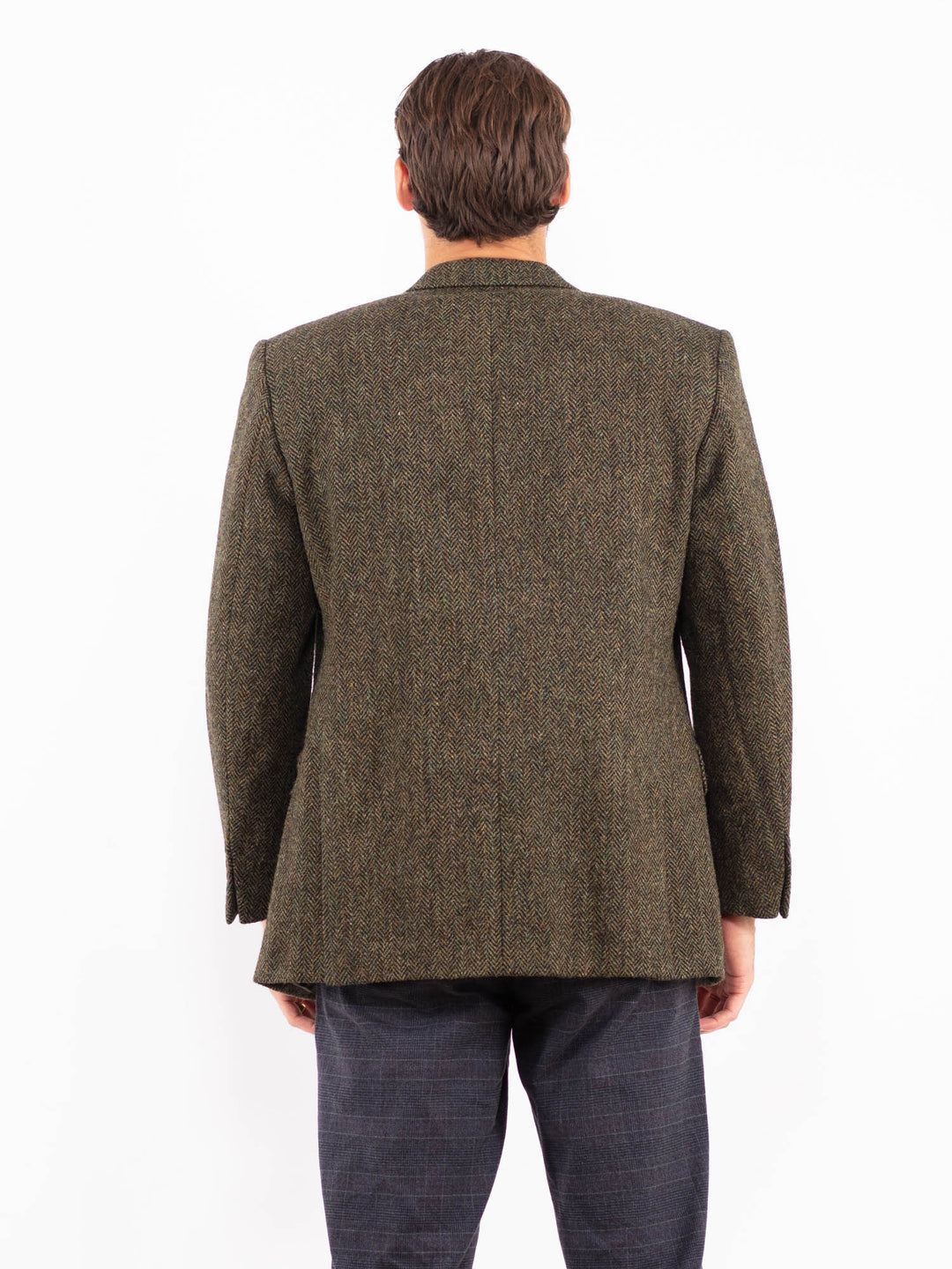 Vintage 90's Men Harris Tweed Jacket in GreenZ2197