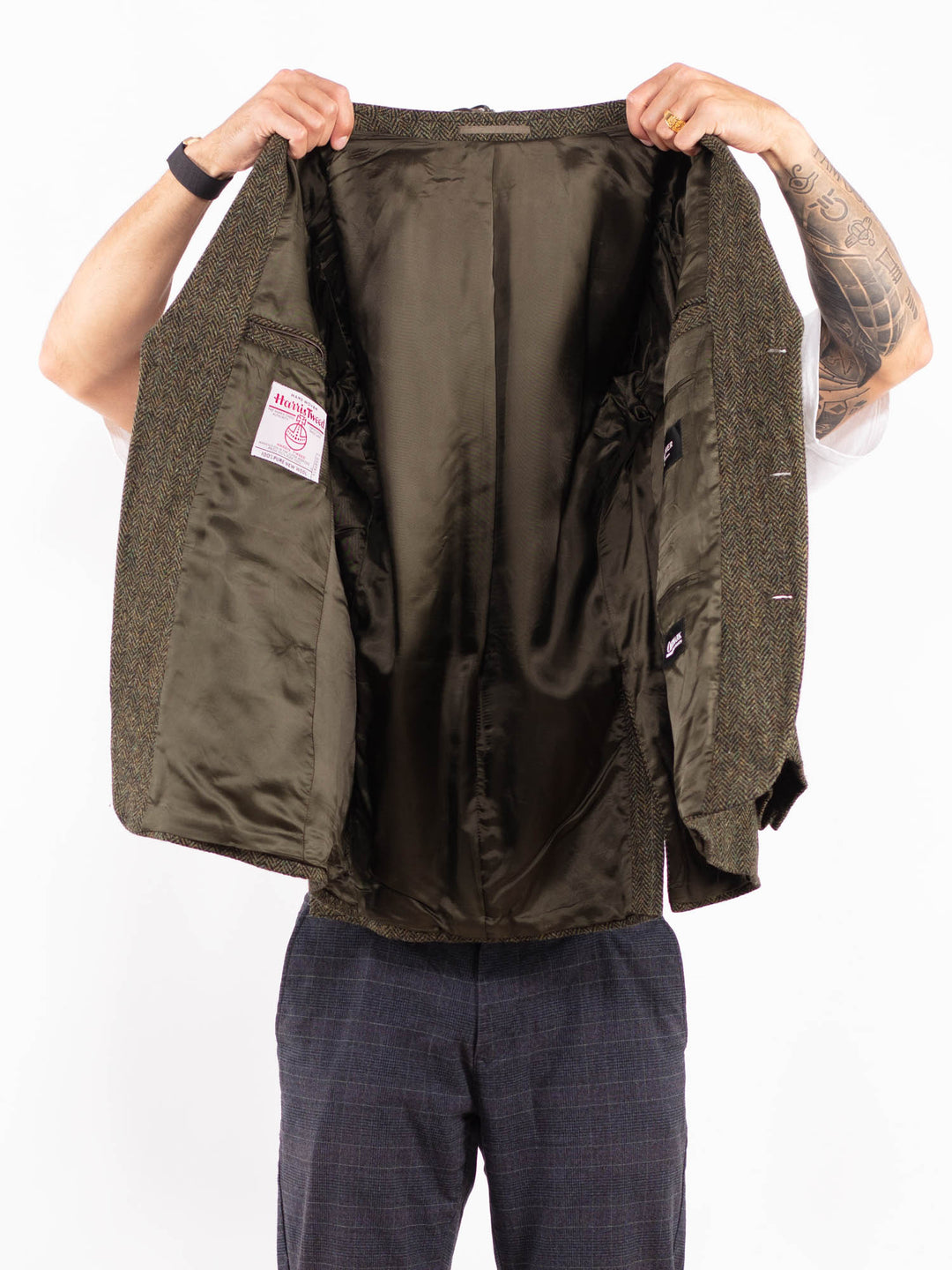 Vintage 90's Men Harris Tweed Jacket in GreenZ2197