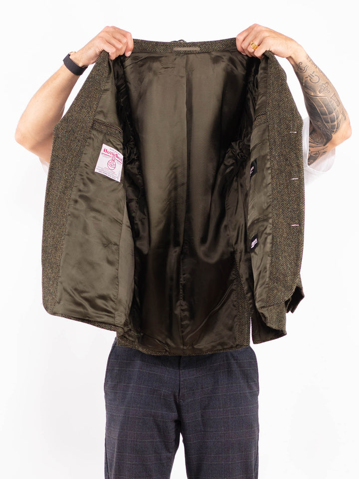 Vintage 90's Men Harris Tweed Jacket in GreenZ2197