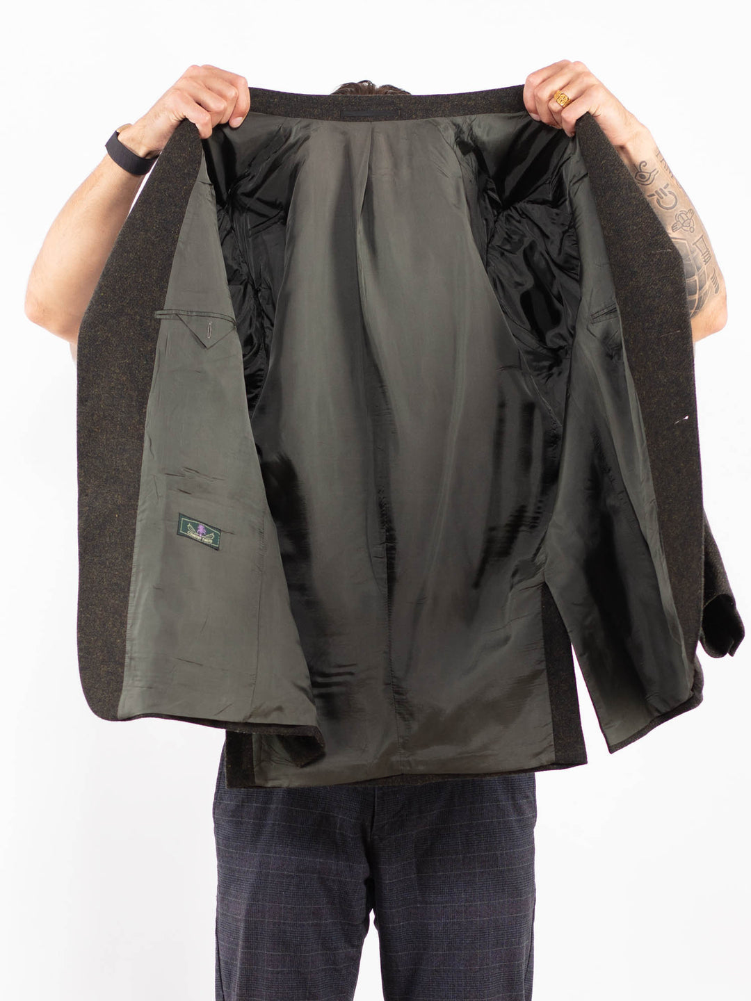 Vintage 90's Men Harris Tweed Jacket in GreenZ2204