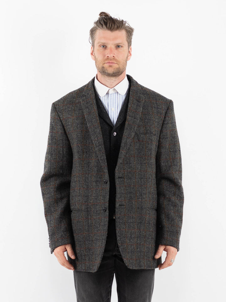 Vintage 90's Men Harris Tweed Jacket in GrayZ1714