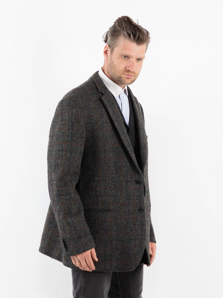 Vintage 90's Men Harris Tweed Jacket in GrayZ1714