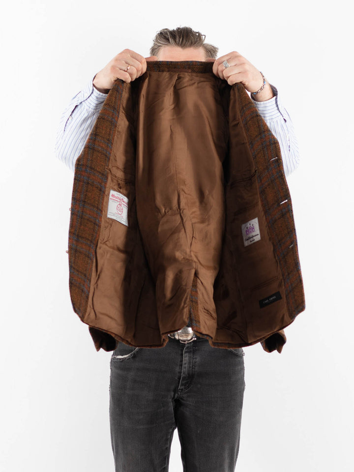 Vintage 90's Men Harris Tweed Jacket in BrownZ1716