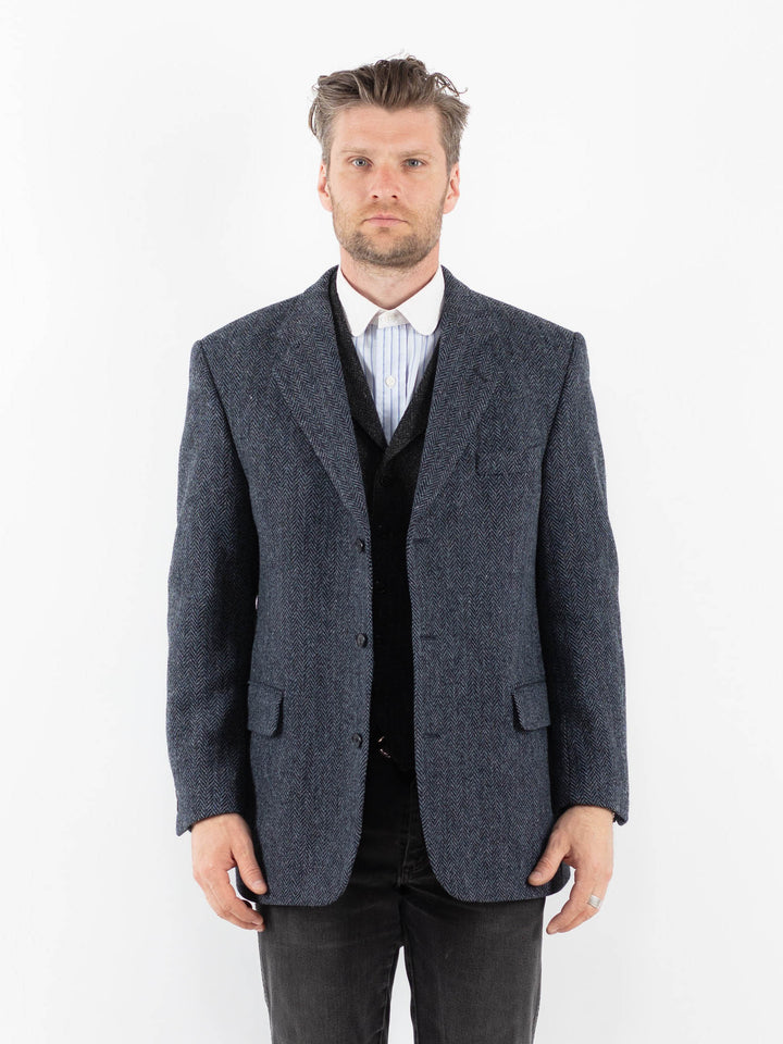 Vintage 90's Men Harris Tweed Jacket in BlueZ1722