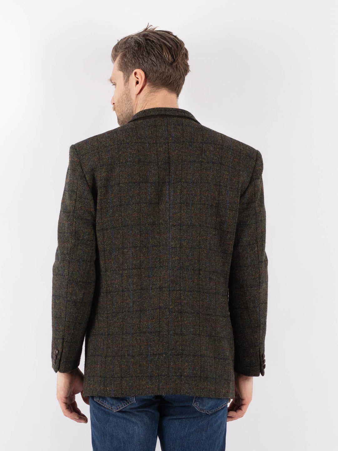 Vintage 90's Men Harris Tweed Jacket in GreenZ1200