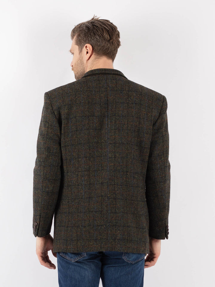 Vintage 90's Men Harris Tweed Jacket in GreenZ1200