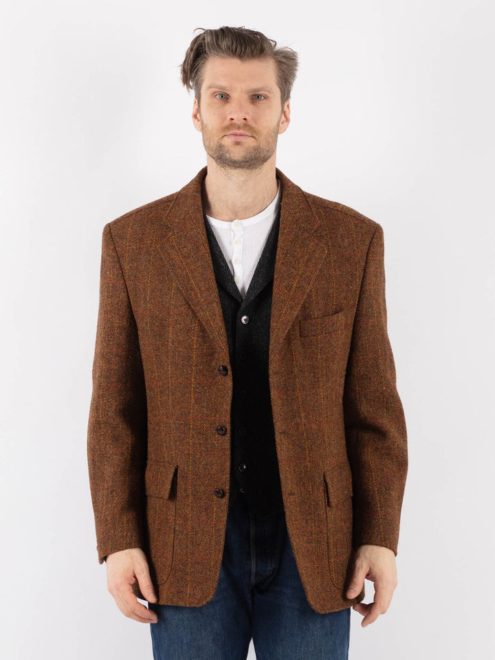 Vintage 90's Men Harris Tweed Jacket in BrownZ1204