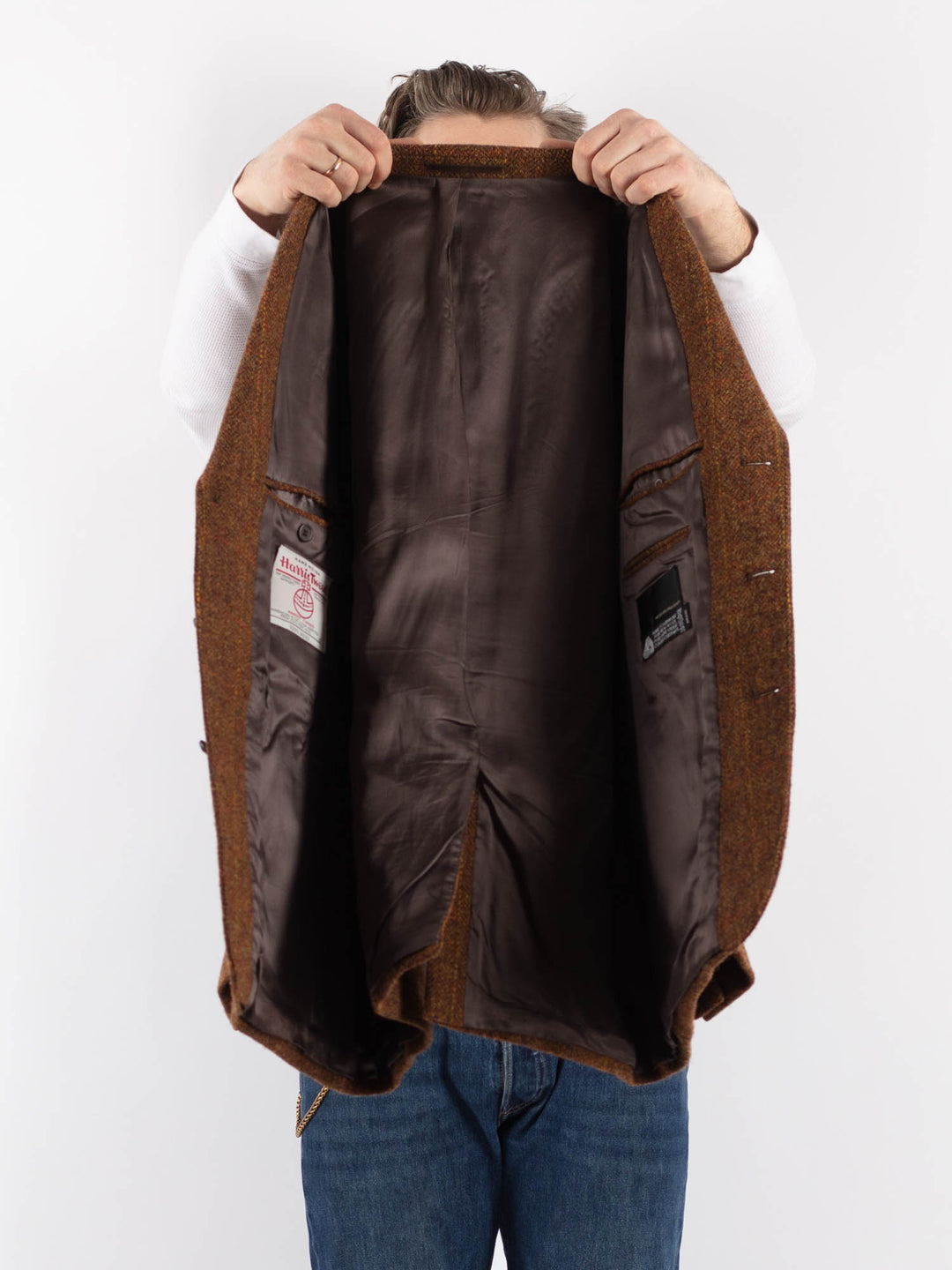 Vintage 90's Men Harris Tweed Jacket in BrownZ1204