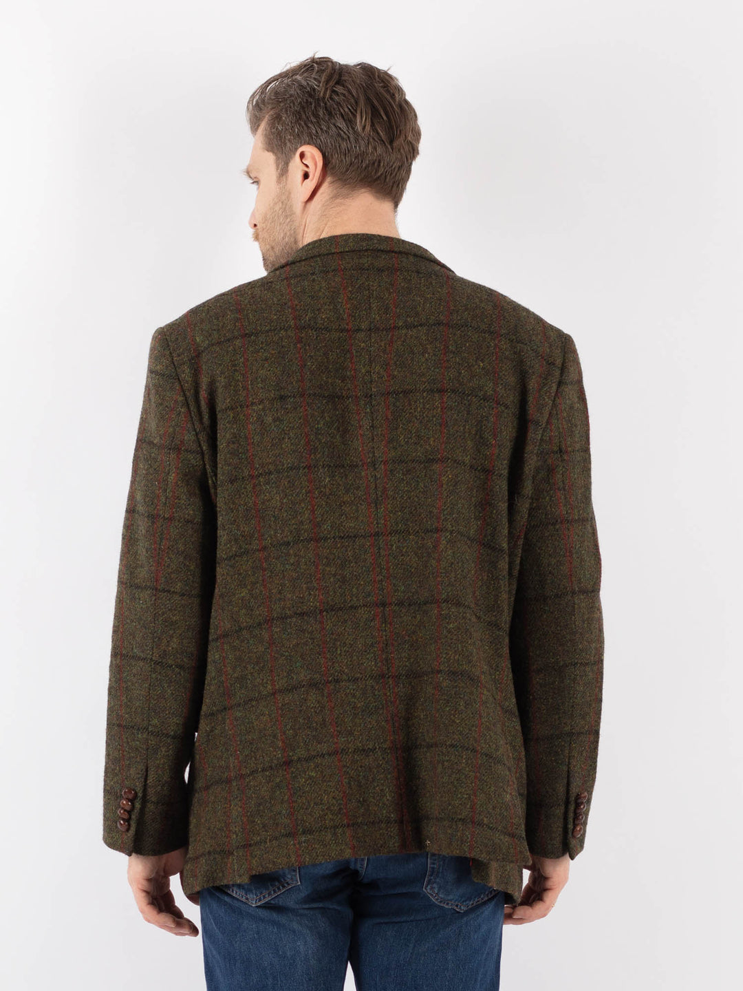 Vintage 90's Men Harris Tweed Jacket in GreenZ1208