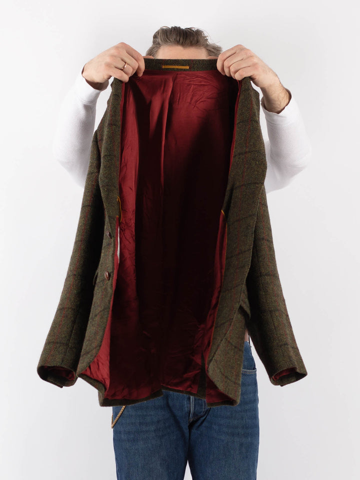 Vintage 90's Men Harris Tweed Jacket in GreenZ1208