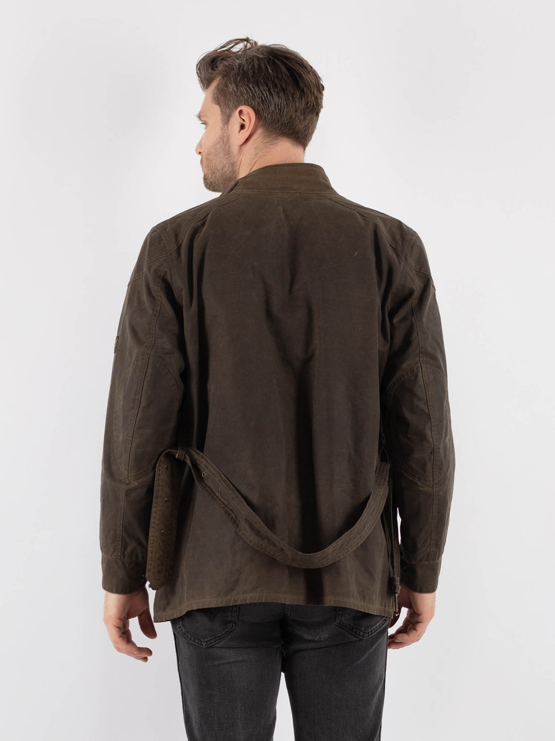 Vintage 90's Men Waxed Canvas Jacket in BrownZ680