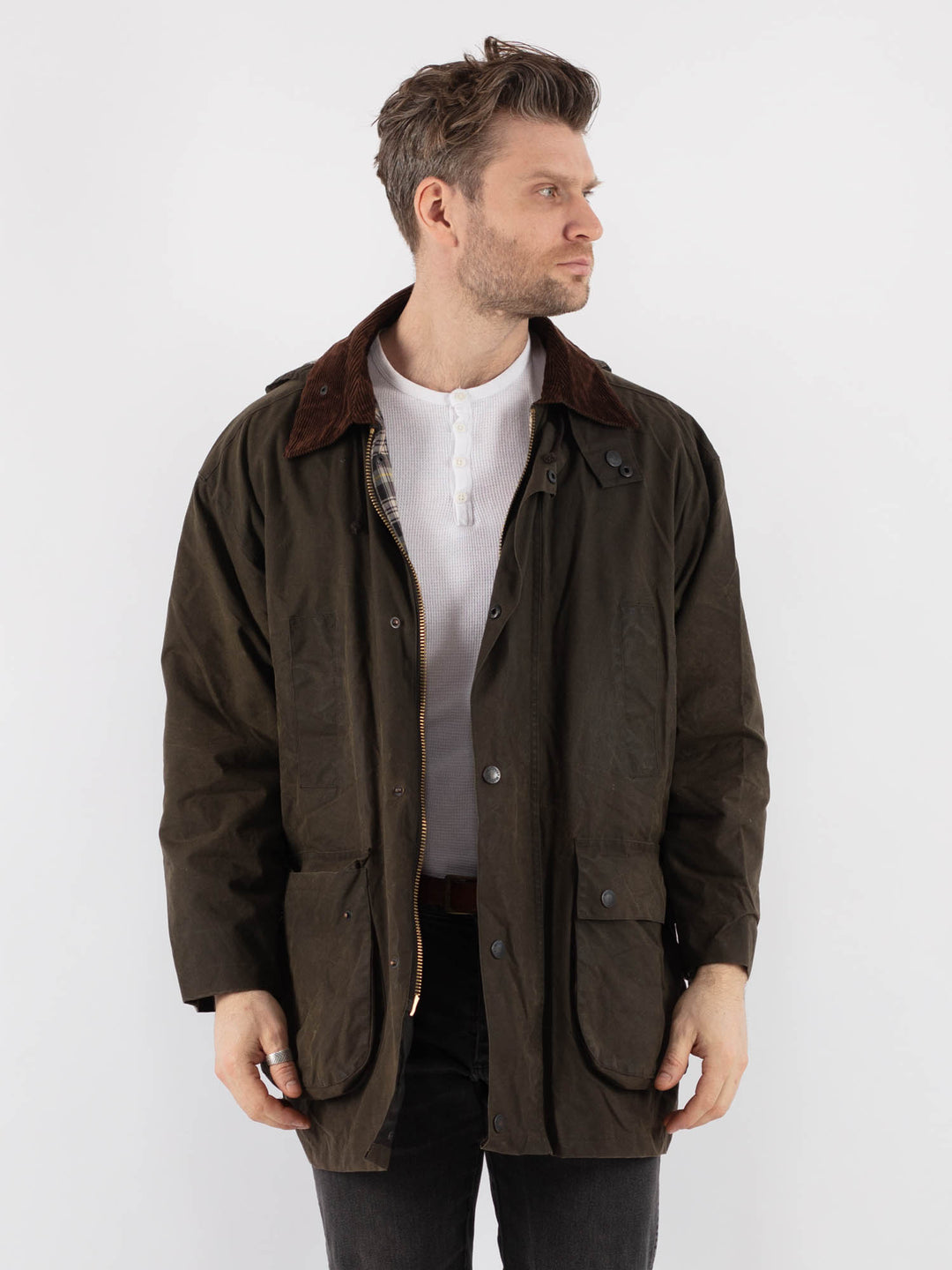 Vintage 00's Men Waxed Canvas Jacket in Z686