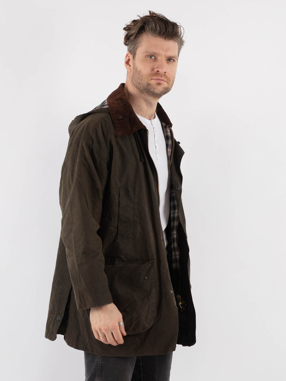 Vintage 00's Men Waxed Canvas Jacket in Z686