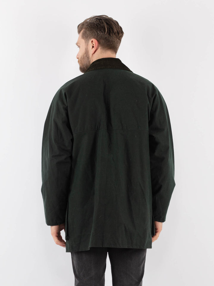Vintage 90's Men Waxed Canvas Jacket in GreenZ925