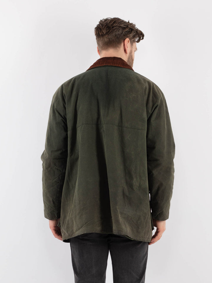 Vintage 90's Men Waxed Canvas Jacket in GreenZ928