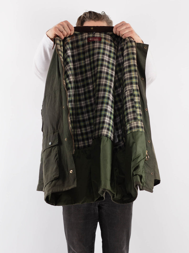 Vintage 90's Men Waxed Canvas Jacket in GreenZ928