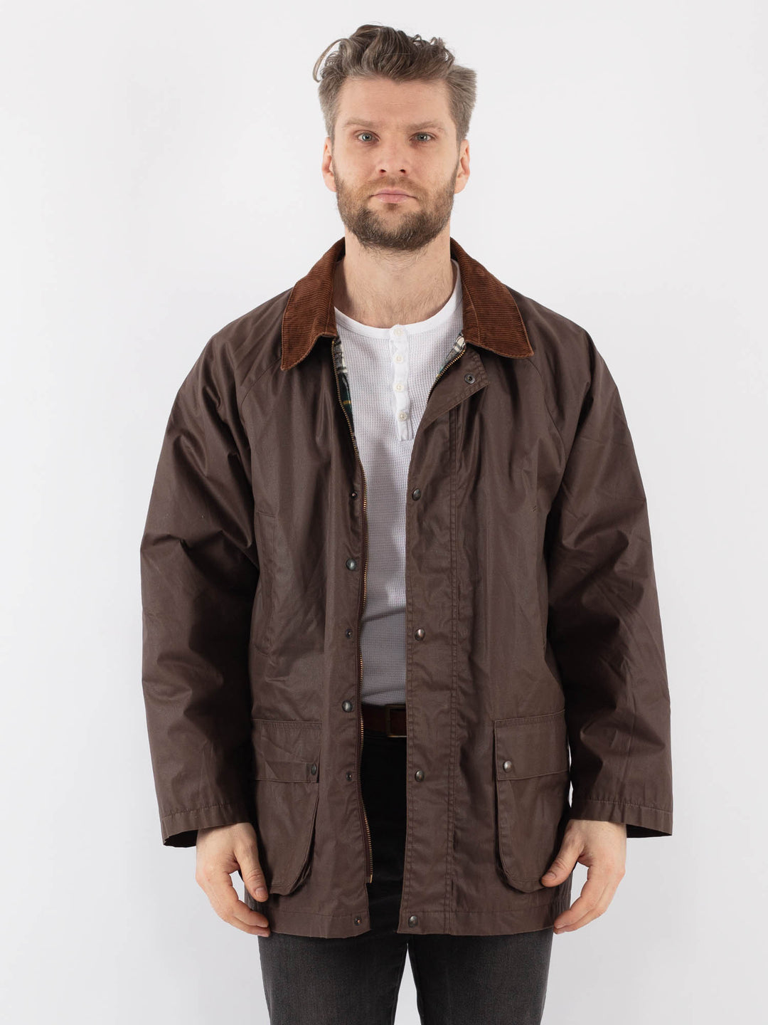 Vintage 90's Men Cotton Jacket in BrownZ893