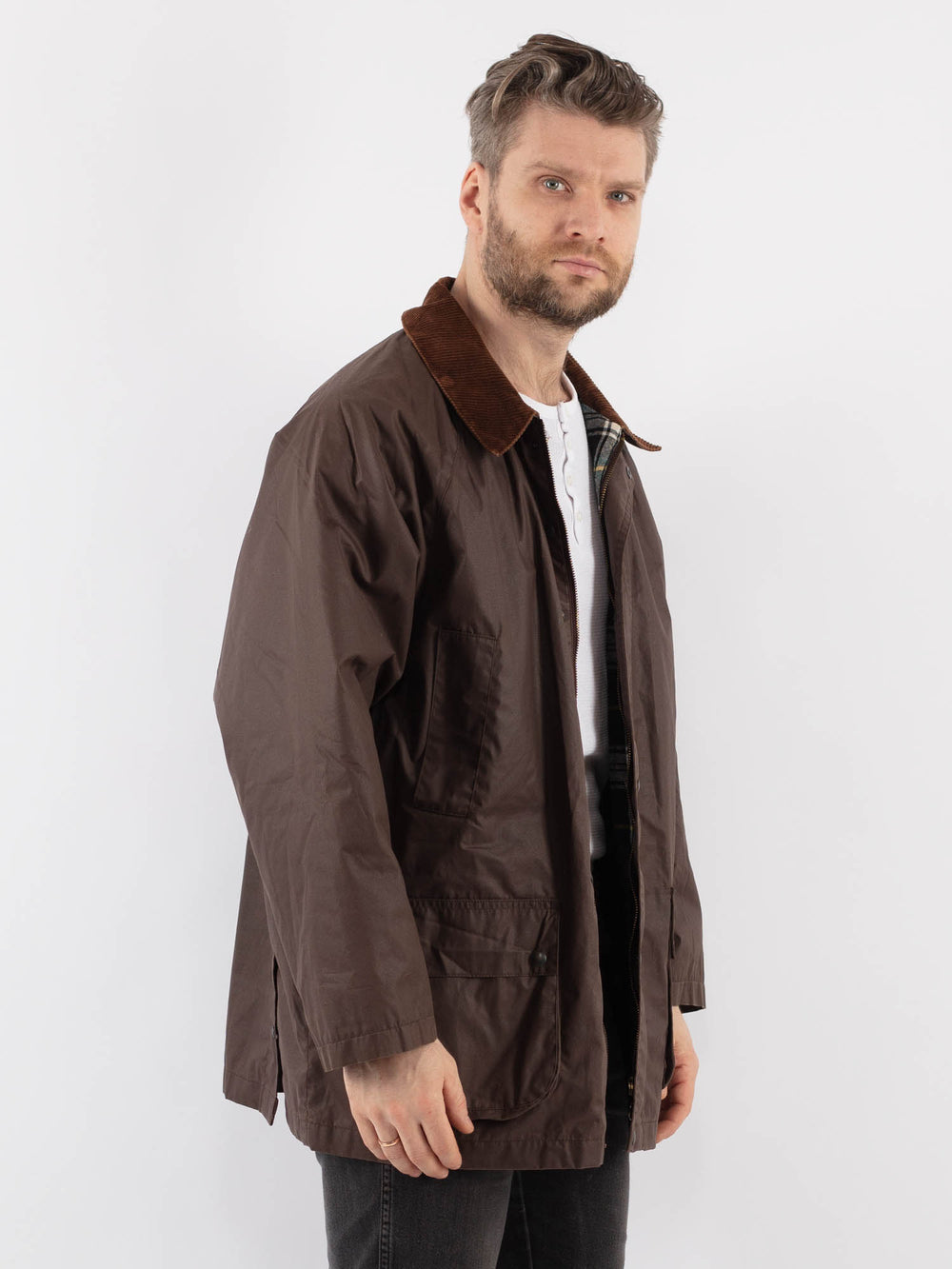 Vintage 90's Men Cotton Jacket in BrownZ893