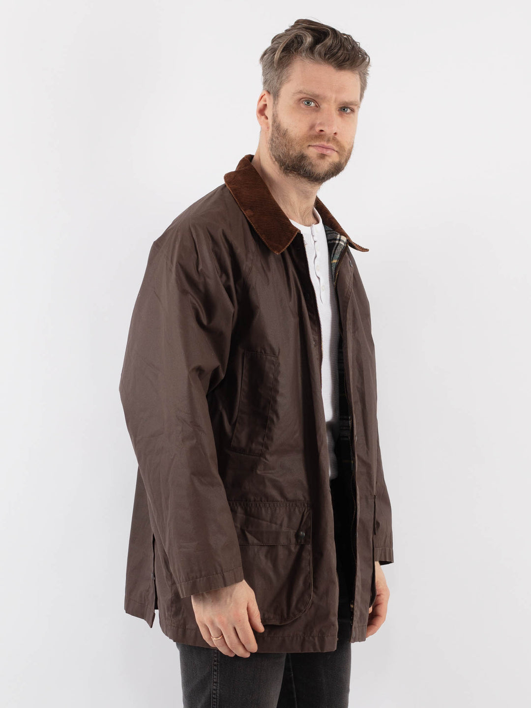 Vintage 90's Men Cotton Jacket in BrownZ893