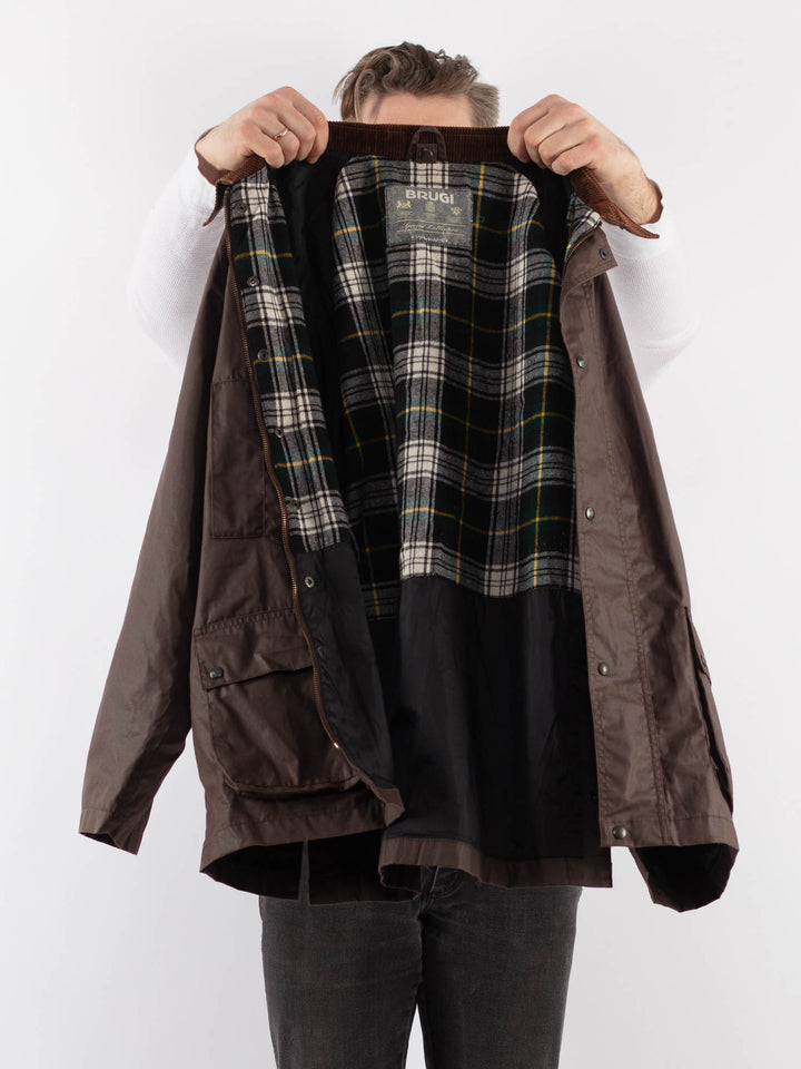 Vintage 90's Men Cotton Jacket in BrownZ893