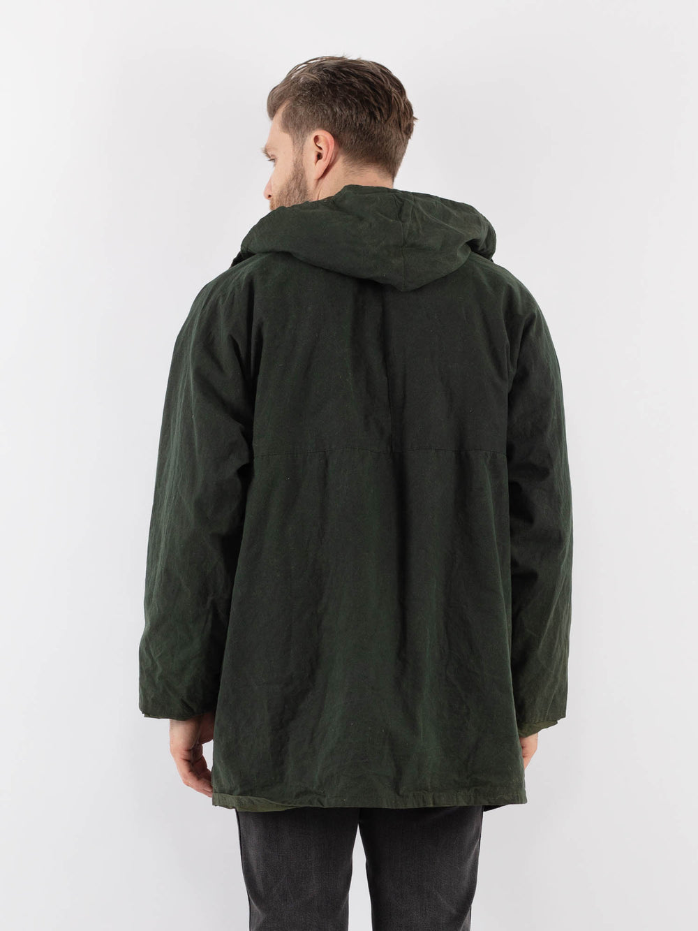 Vintage 90's Men Waxed Canvas Jacket in GreenZ930