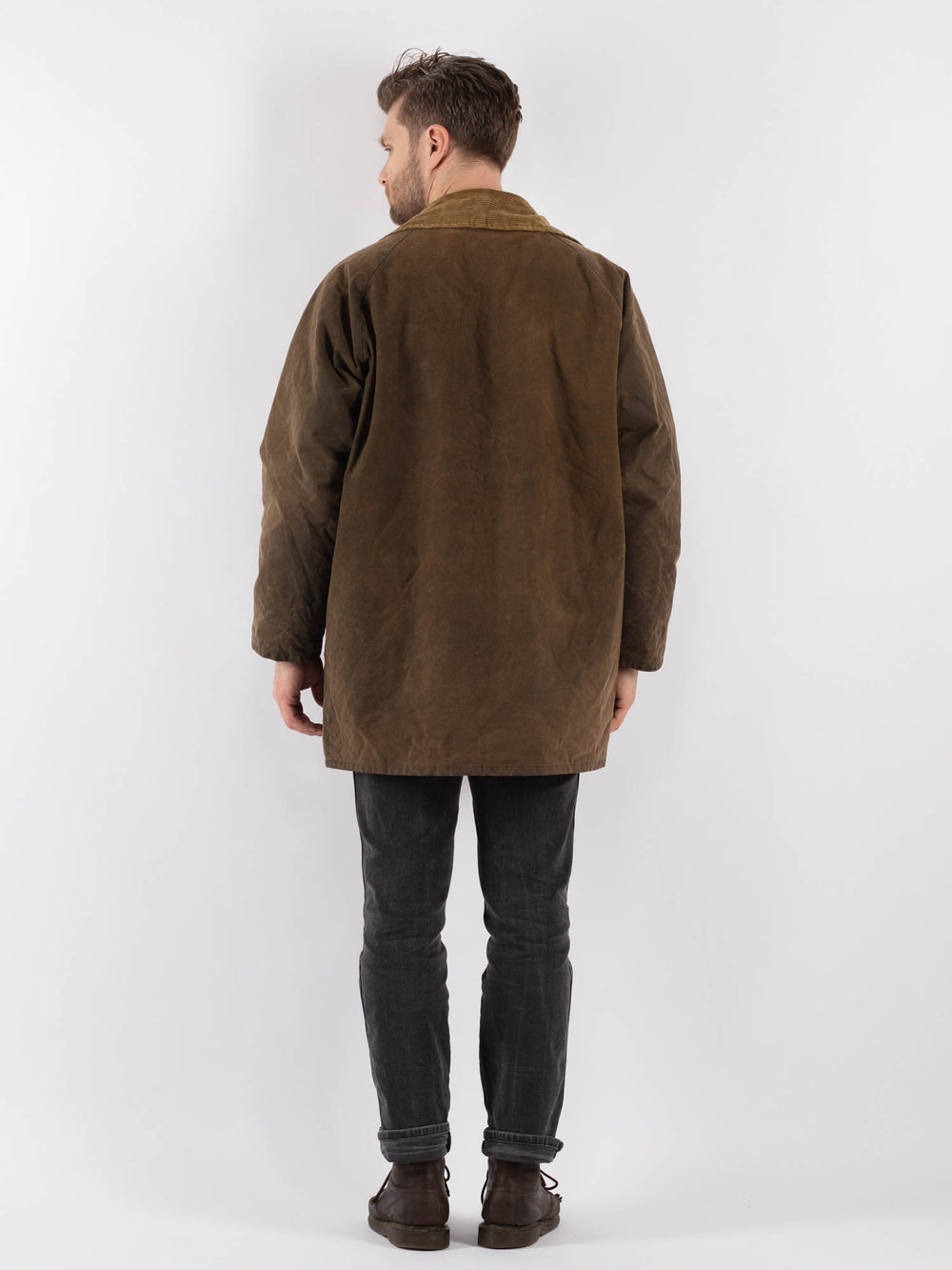 Vintage 90's Men Waxed Cotton Jacket in GreenZ530