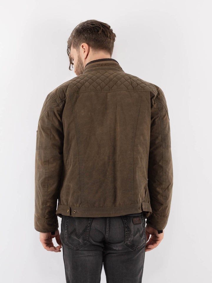 Vintage 90's Men Waxed Canvas Jacket in BrownZ913