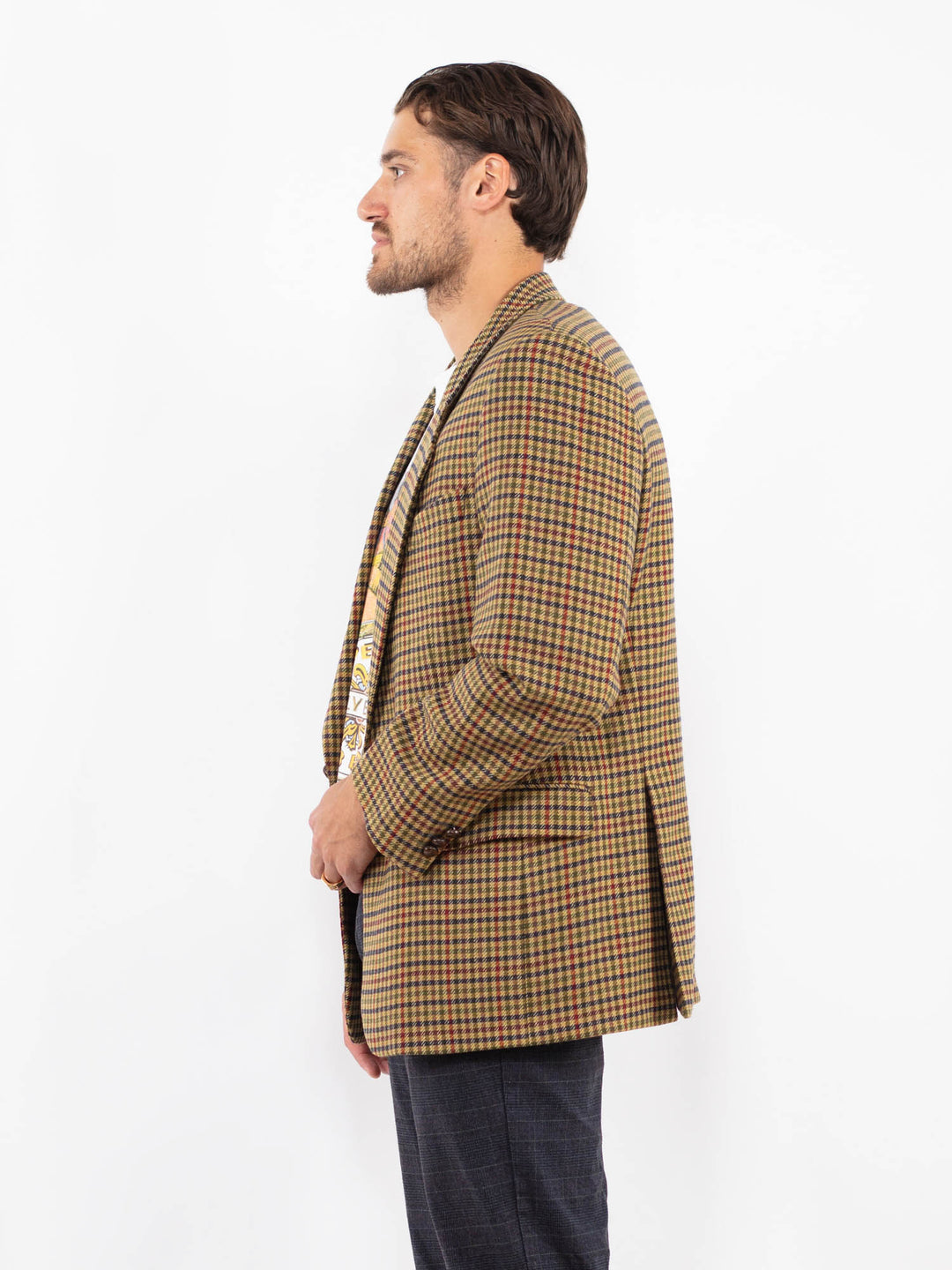 Vintage 90's Men Wool Blazer Jacket in MultiZ2151
