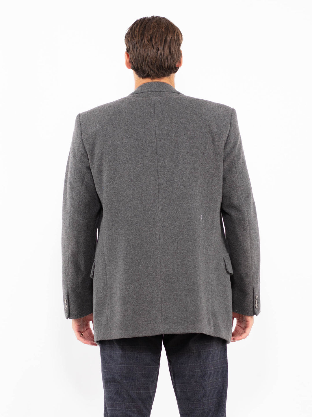 Vintage 90's Men Wool Blend Blazer in GrayZ2163