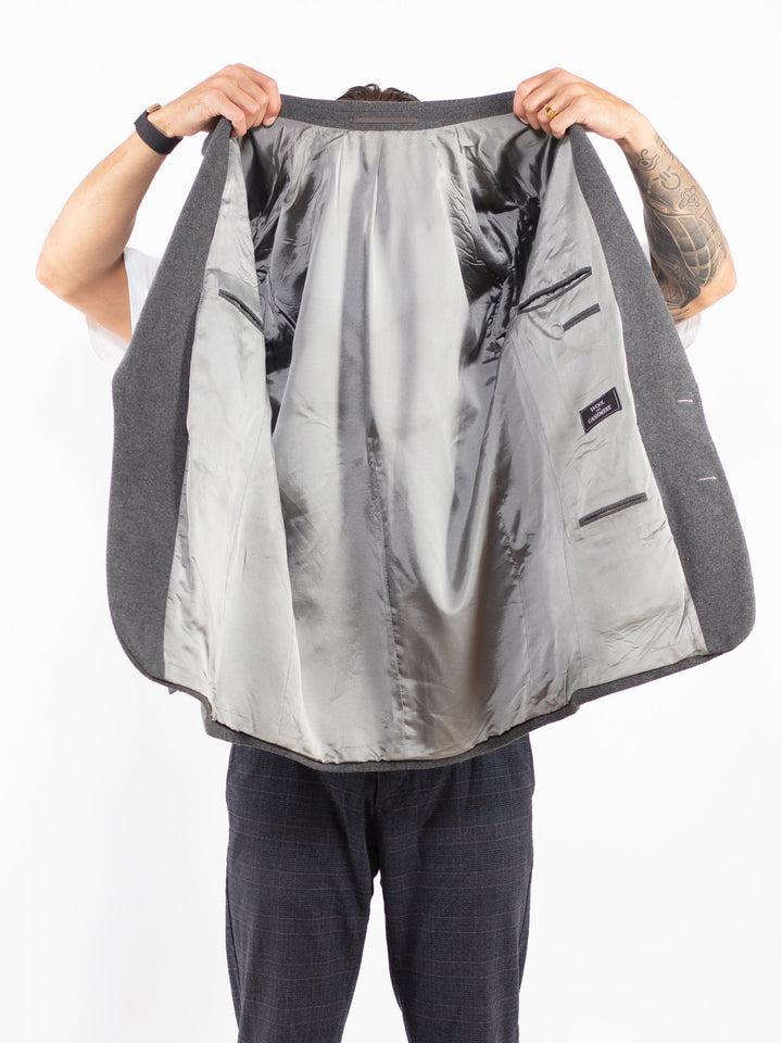 Vintage 90's Men Wool Blend Blazer in GrayZ2163