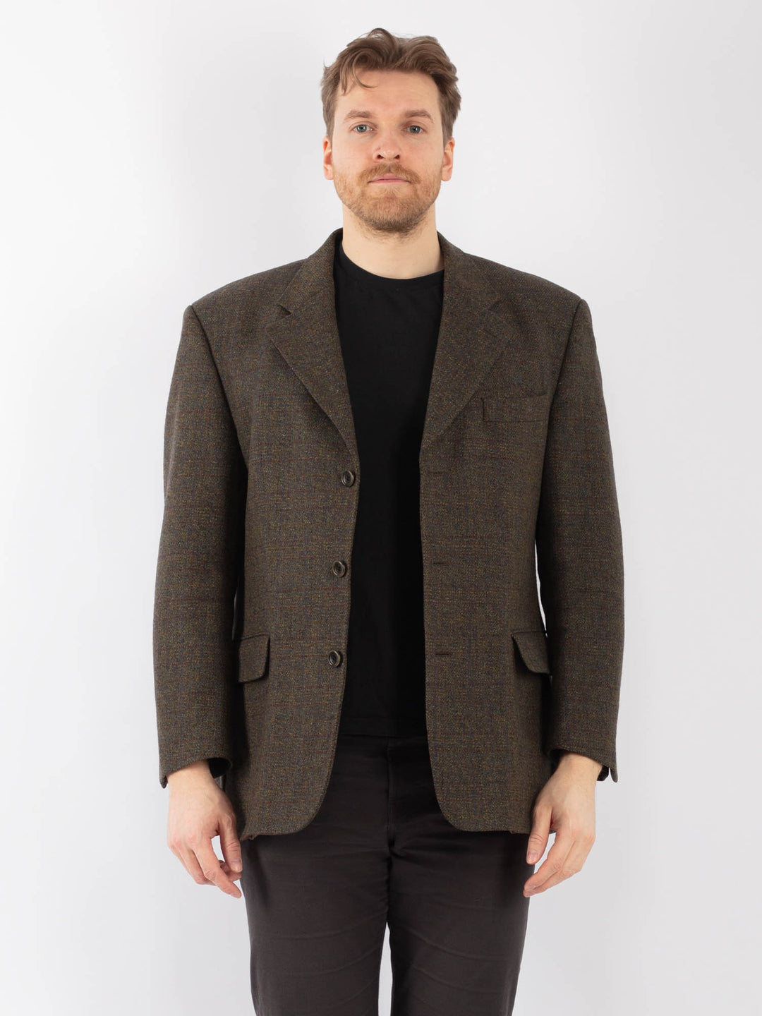 Vintage 90's Men Wool Blazer Jacket in GreenZ1266