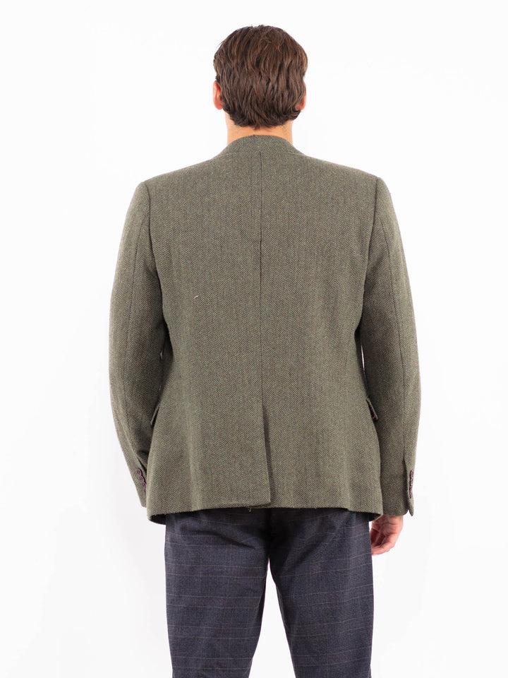 Vintage 90's Men Wool Blazer Jacket in GreenZ2179