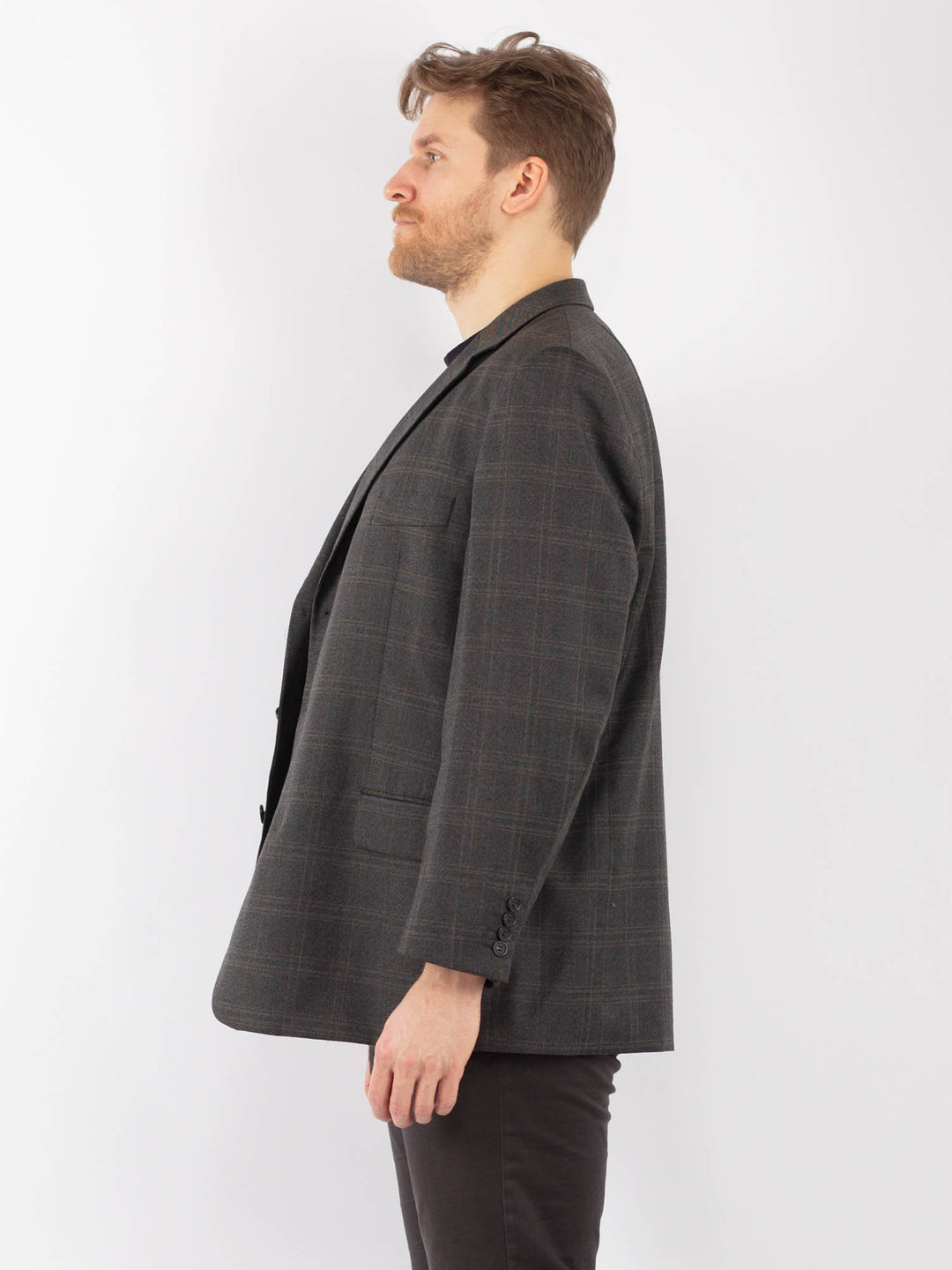 Vintage 90's Men Wool Blazer Jacket in GrayZ1270