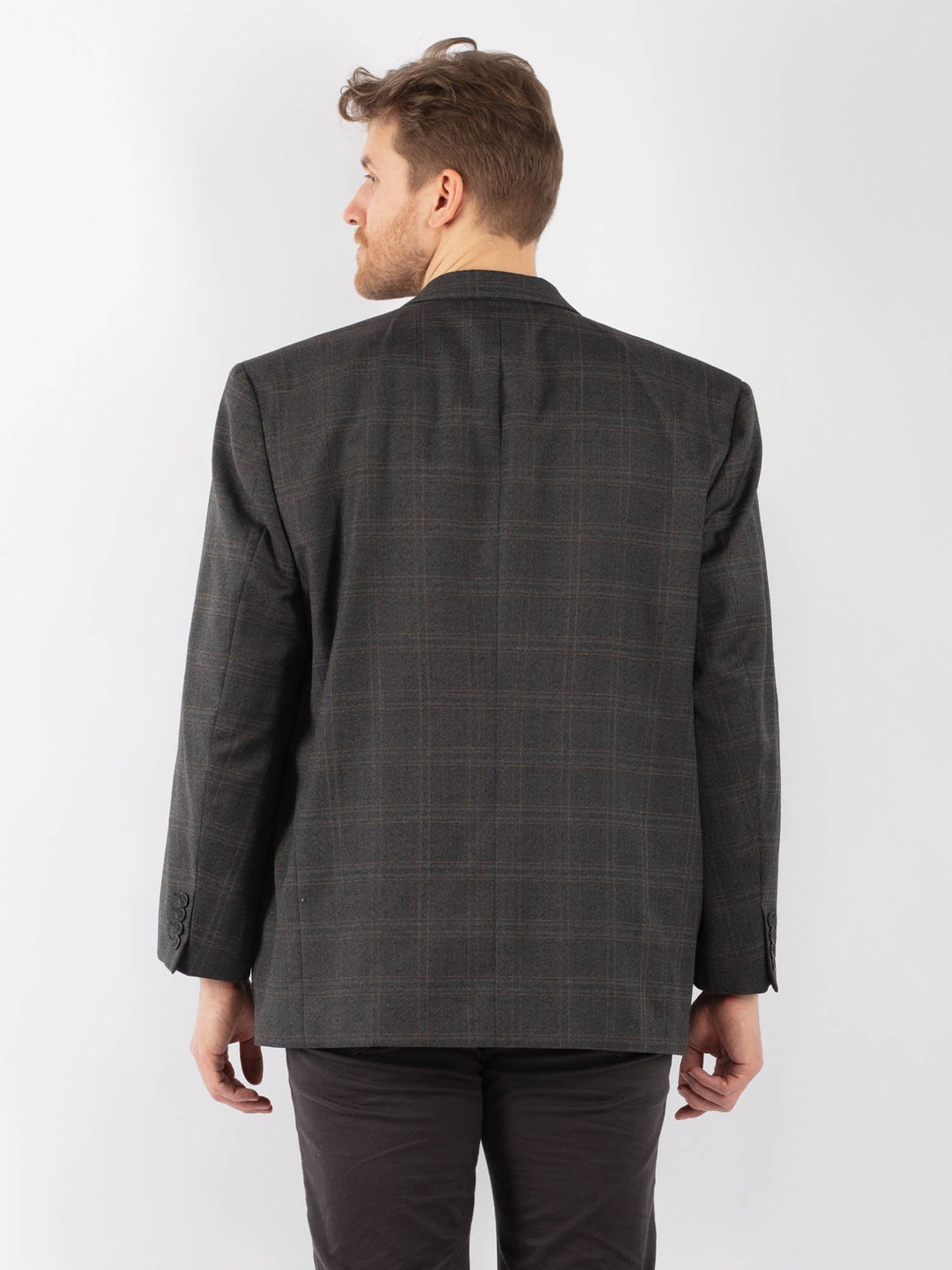 Vintage 90's Men Wool Blazer Jacket in GrayZ1270