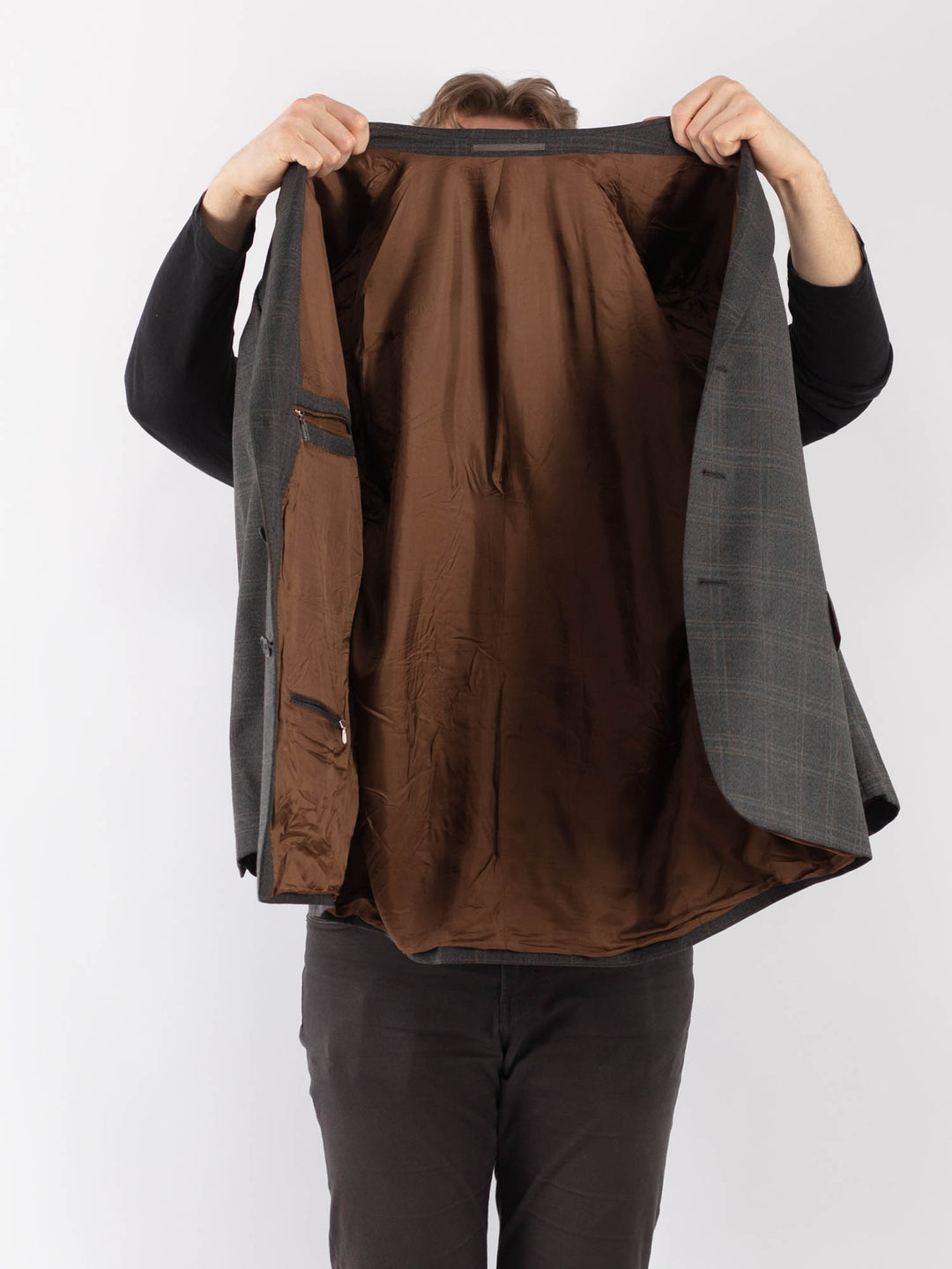 Vintage 90's Men Wool Blazer Jacket in GrayZ1270