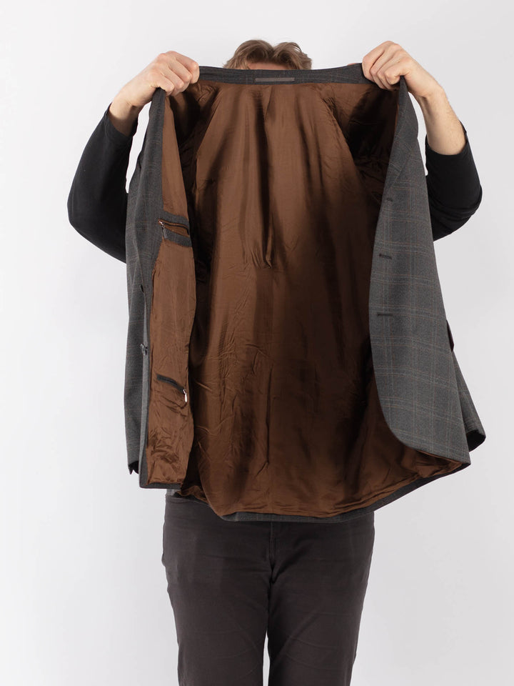 Vintage 90's Men Wool Blazer Jacket in GrayZ1270