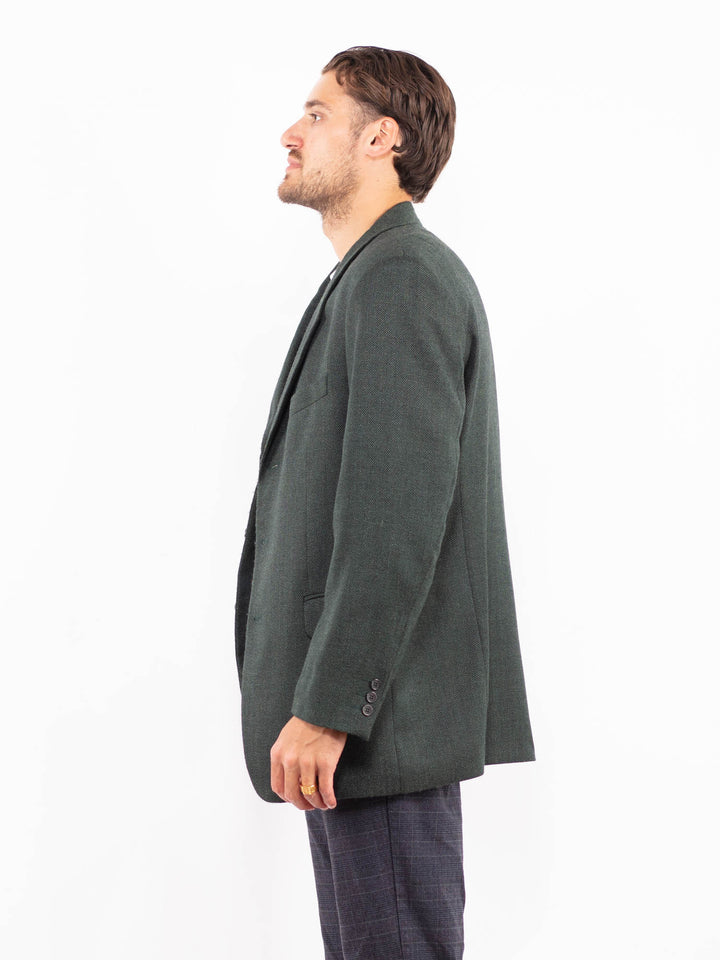 Vintage 90's Men Wool Blend Blazer Jacket in GreenZ2182
