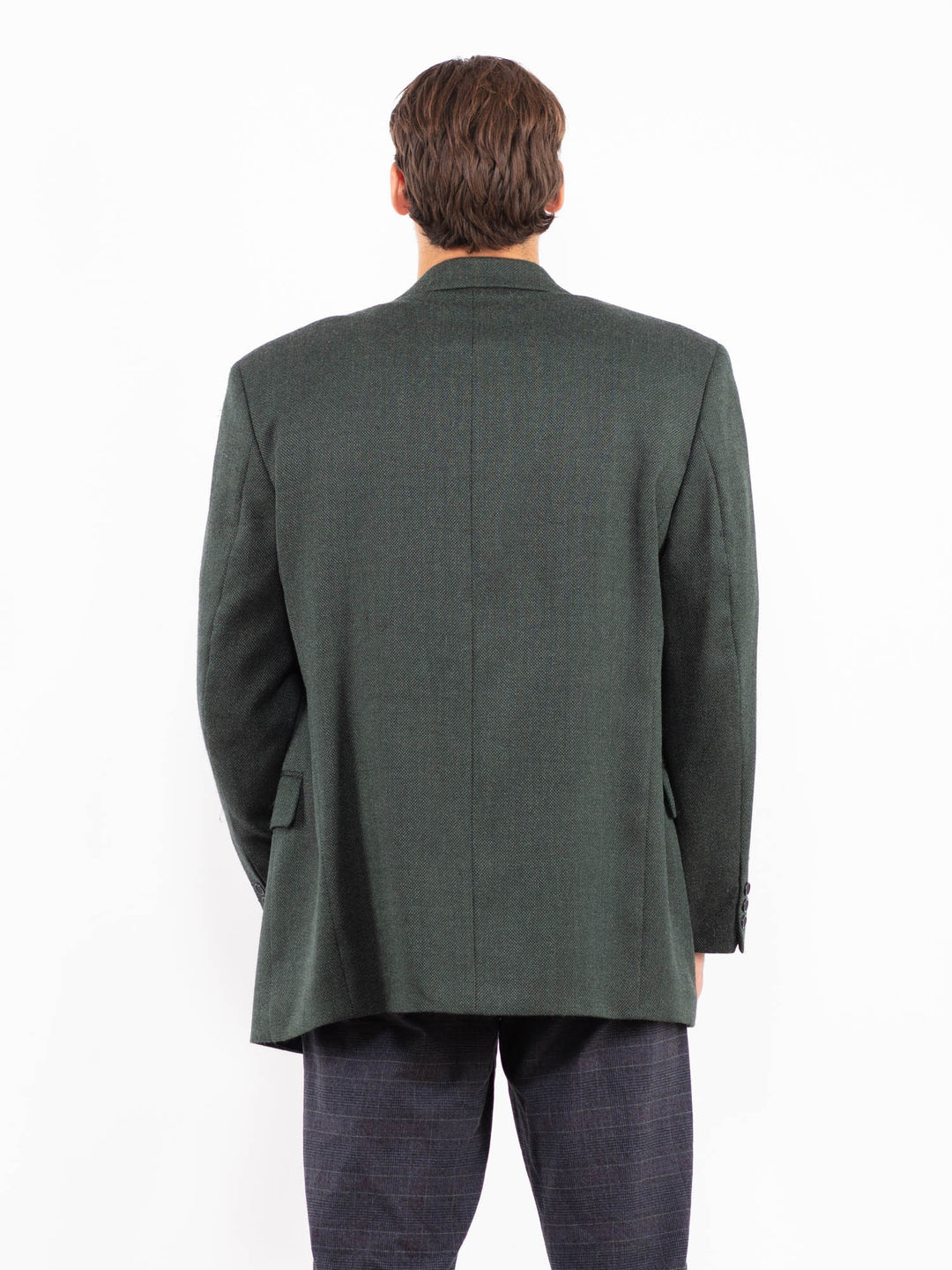 Vintage 90's Men Wool Blend Blazer Jacket in GreenZ2182