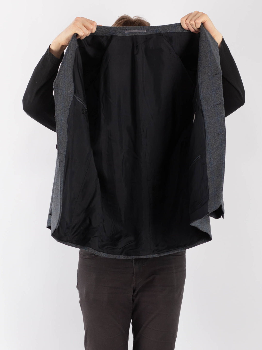 Vintage 90's Men Wool Blazer Jacket in BlueZ1272