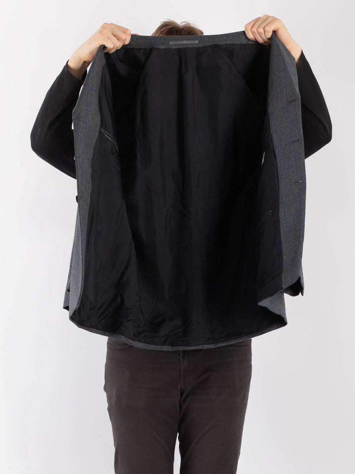 Vintage 90's Men Wool Blazer Jacket in BlueZ1272