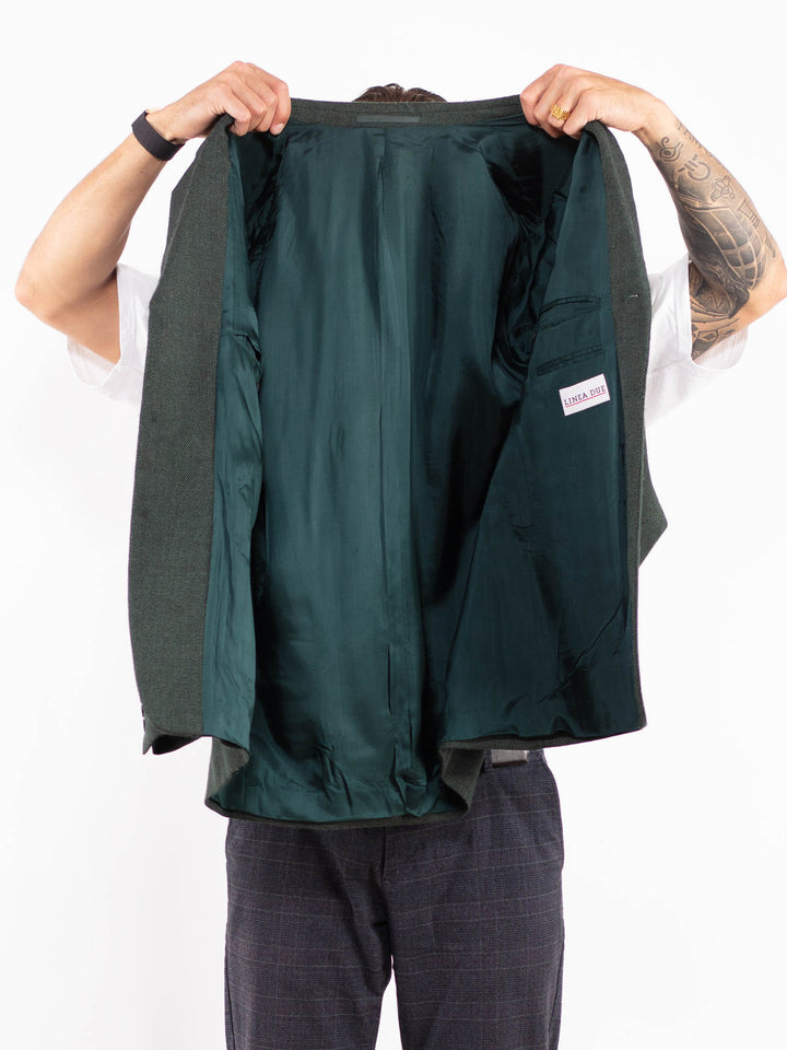 Vintage 90's Men Wool Blend Blazer Jacket in GreenZ2182