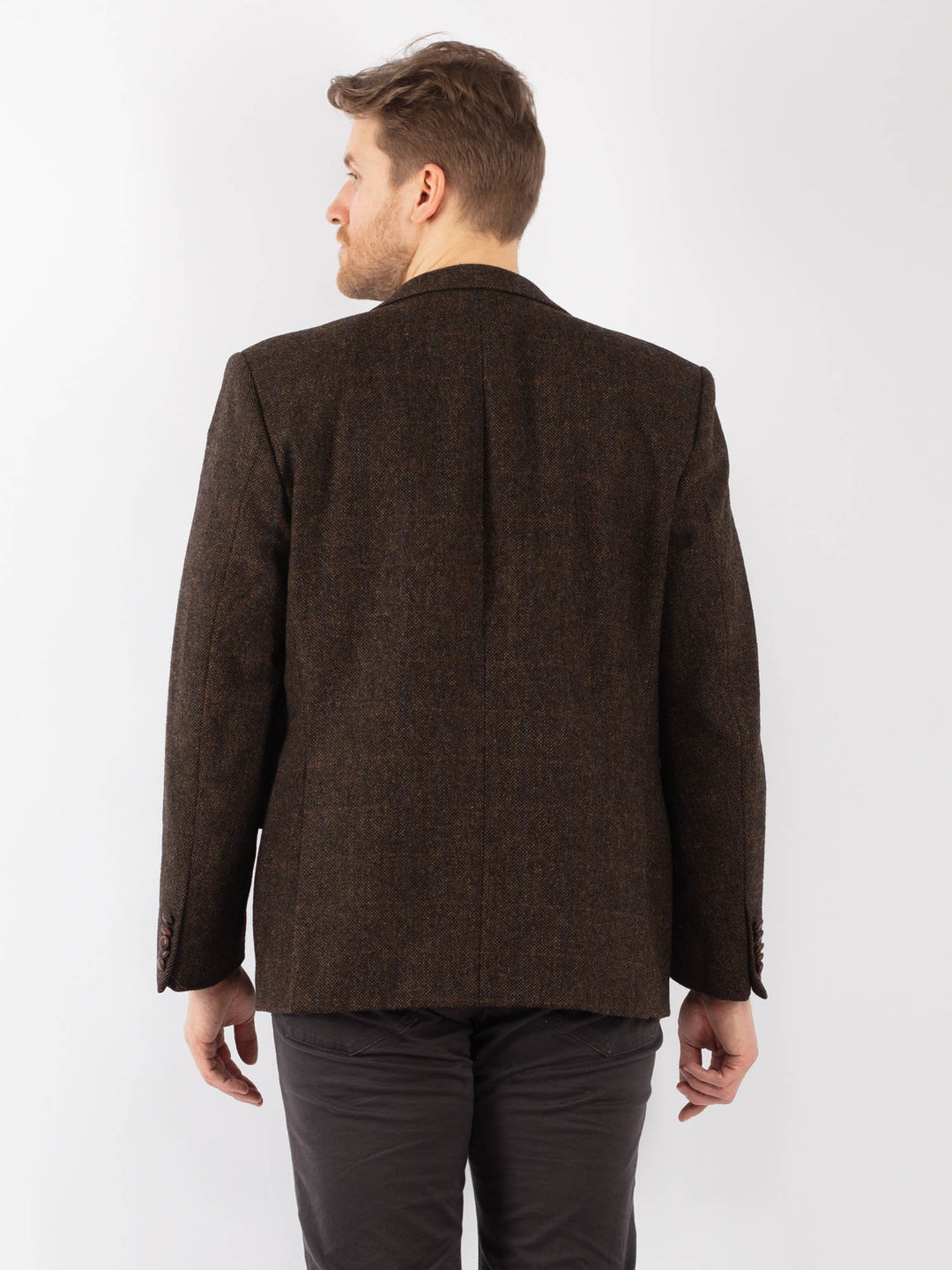 Vintage 90's Men Wool Blazer Jacket in BrownZ1273