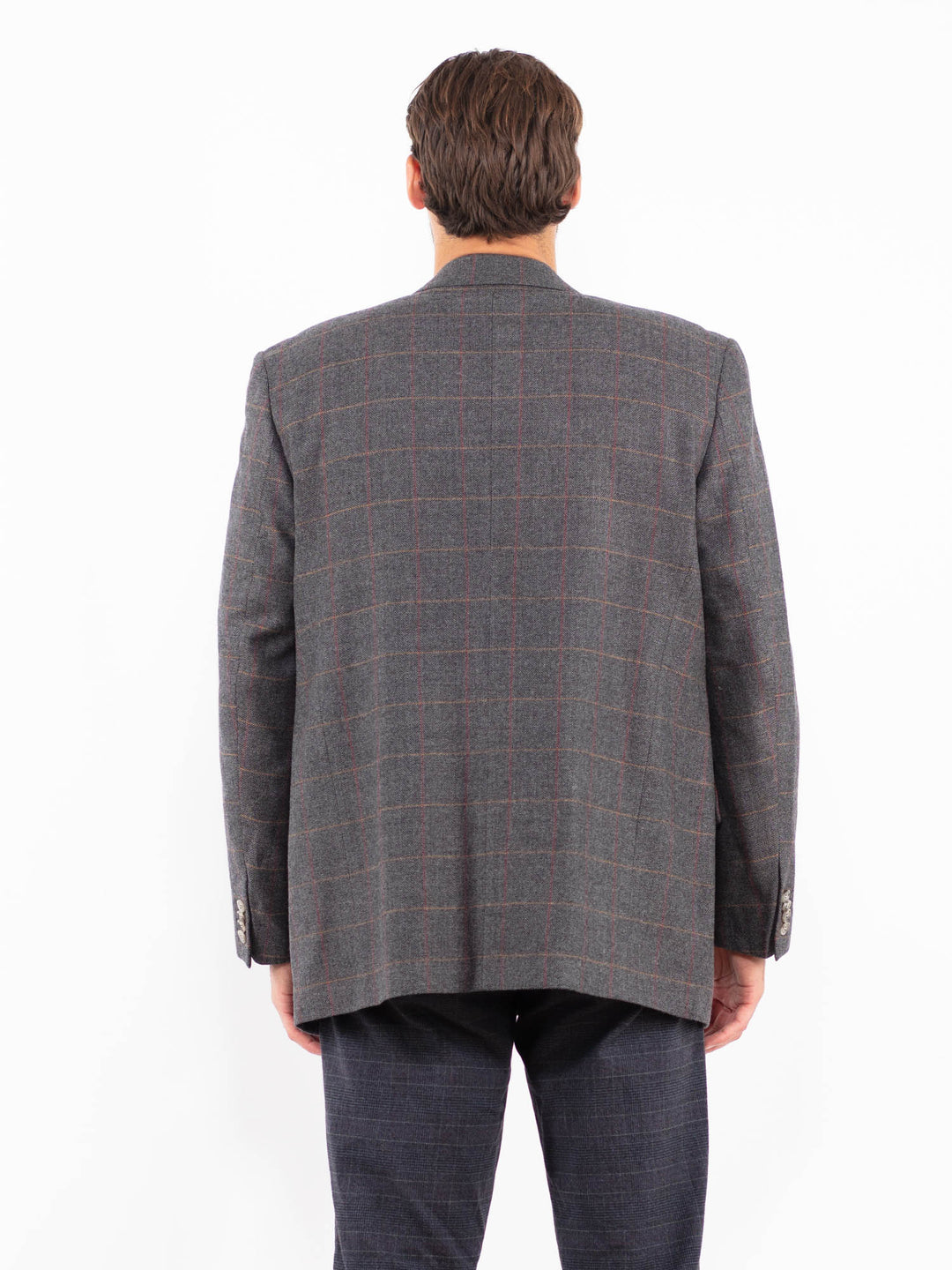 Vintage 90's Men Wool Blazer Jacket in GrayZ2186