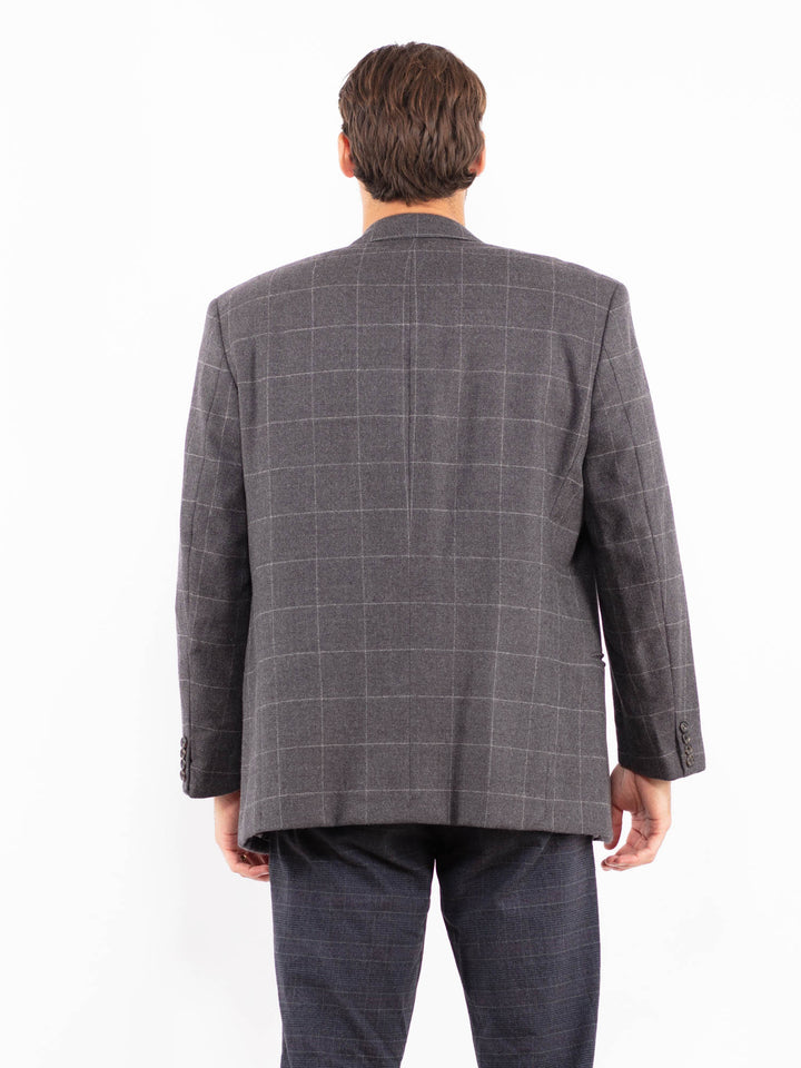 Vintage 90's Men Wool Blazer Jacket in GrayZ2187