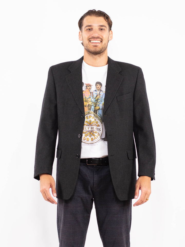 Vintage 90's Men Wool Blazer in GrayZ2189
